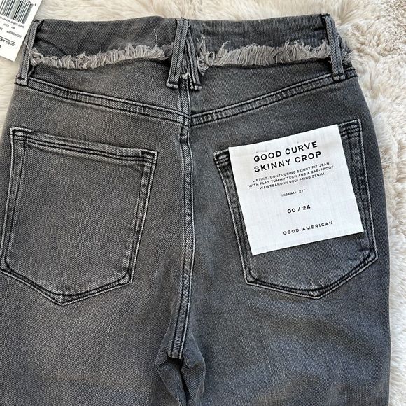 Good American Good Curve Skinny Crop Jeans Size 00/24 - Picture 8 of 9